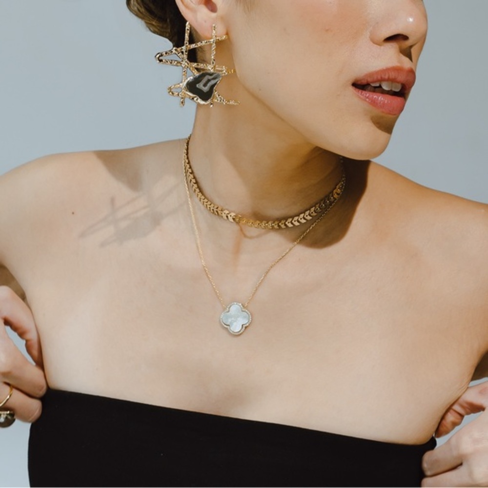 Gold Vermeil Clover Pendant Necklace